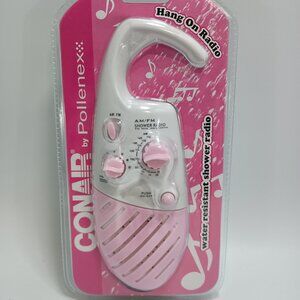 NEW Conair by Pollenex Hang On Radio AM FM Shower Pink SR9 Water Resistant